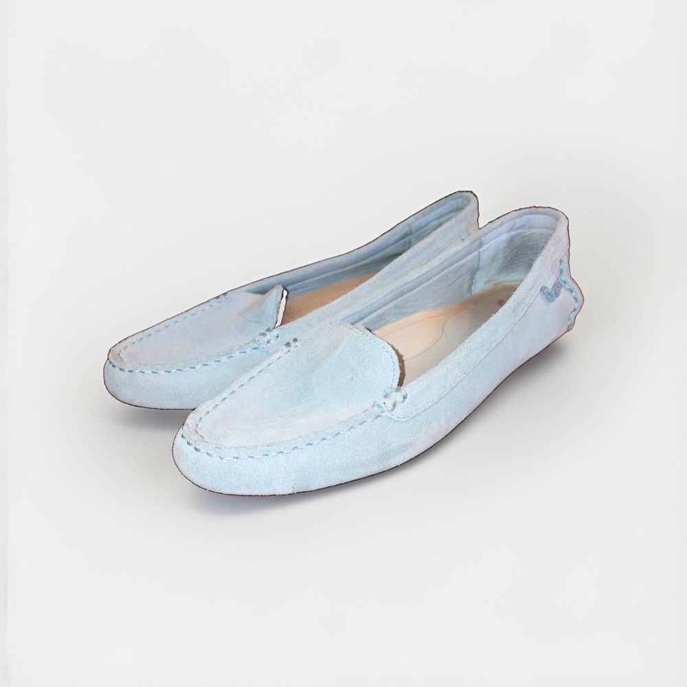 UGG Australia Women's Blue Gray Leather Slip On Loafers Casual Shoe Size 10